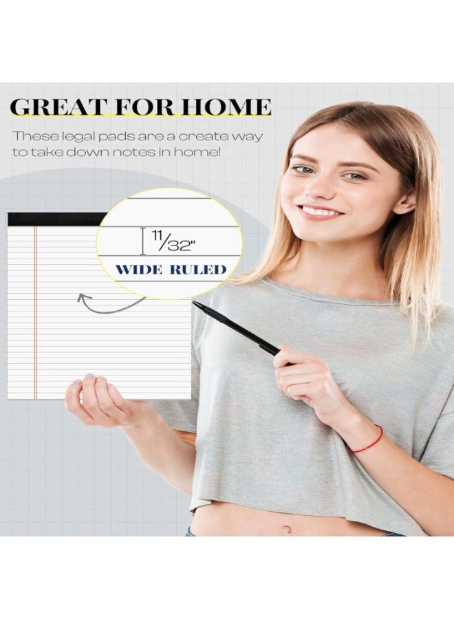 FAYET 4 Pack A4 Legal Pads, White Lined Writing Pads 8.27 x 11.69 Inch, Wide Ruled Notepads with 50 Sheets Each for Office, School, Home Use - Image 5